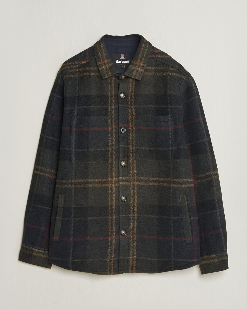 Barbour Lifestyle Woodlane Brushed Check Overshirt Shadow Classic – Blå