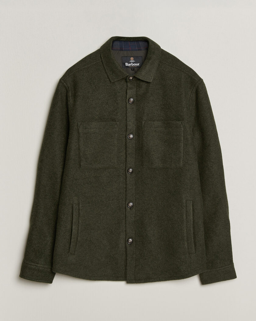Barbour Lifestyle Marltown Tailored Wool Blend Overshirt Sage – Grøn