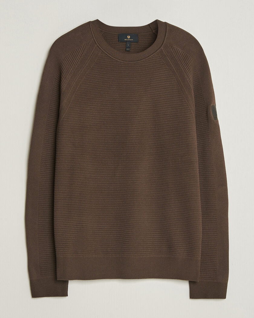 Belstaff Bradwell Cotton Knitted Crew Neck Army Olive – Brun