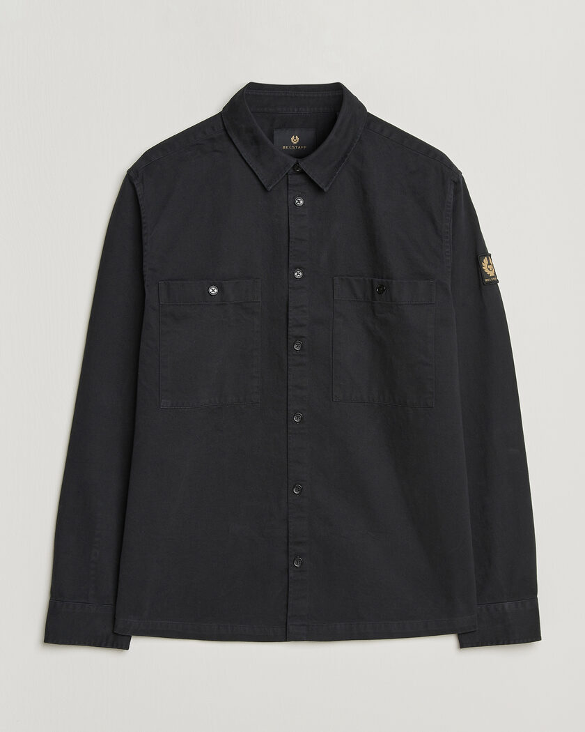 Belstaff Outpost Cotton Herringbone Overshirt Black – Sort