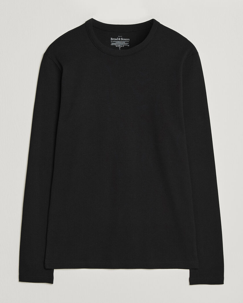 Bread & Boxers Ribbed Long Sleeve T-Shirt Black – Sort