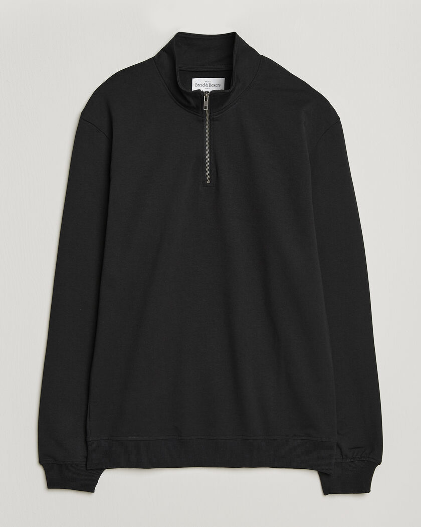 Bread & Boxers Loungewear Half Zip Black – Sort