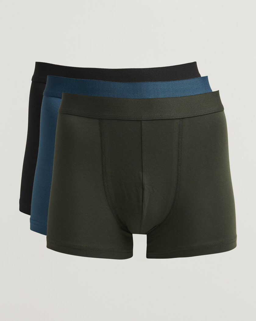 Bread & Boxers 3-Pack Boxer Brief Green/Blue/Black – Flerfarvet