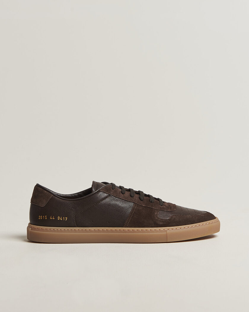 Common Projects Bball Duo Leather Sneaker Dark Brown – Brun