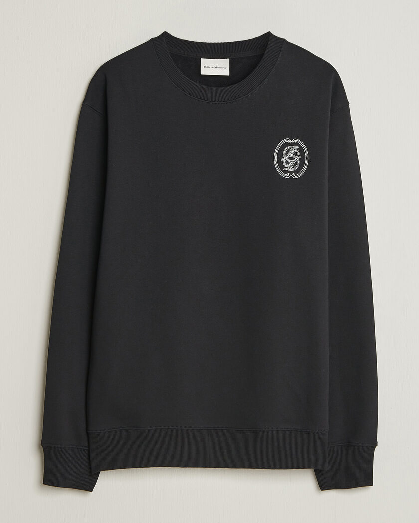 Drôle de Monsieur Mirror D Embroidered Sweatshirt Black – Sort
