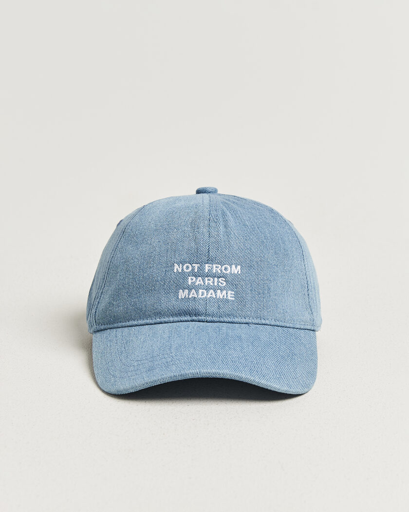 Drôle de Monsieur Slogan Denim Baseball Cap Blue – Blå