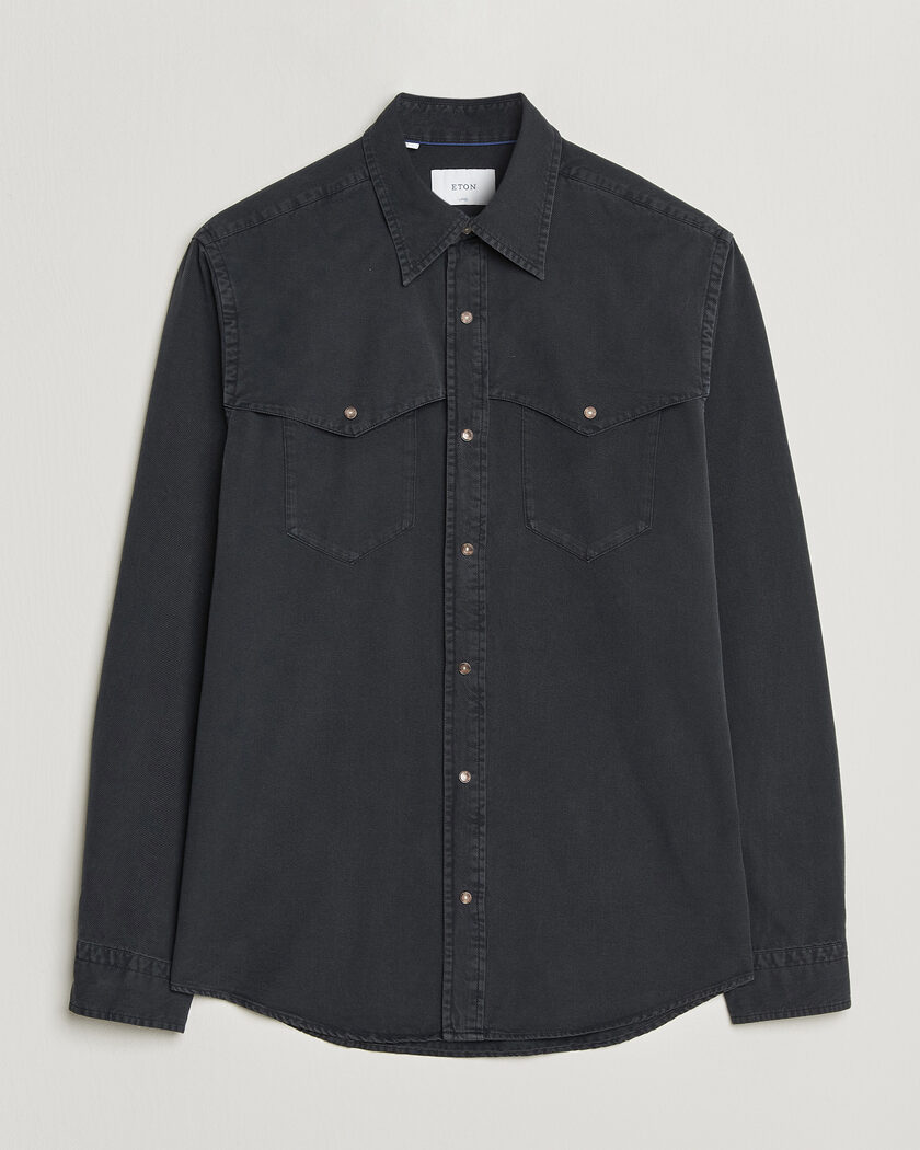 Eton Indigo Western Shirt Black – Sort
