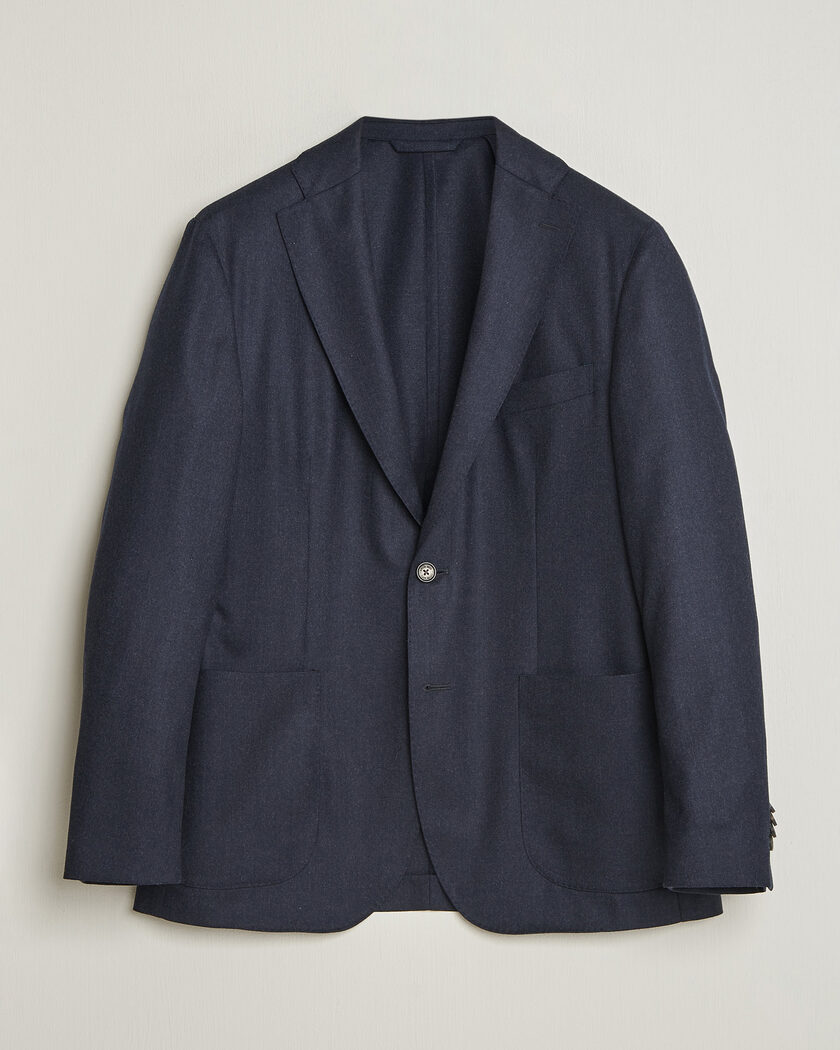 Eton Wool Flannel Soft Jacket Navy Blue – Blå