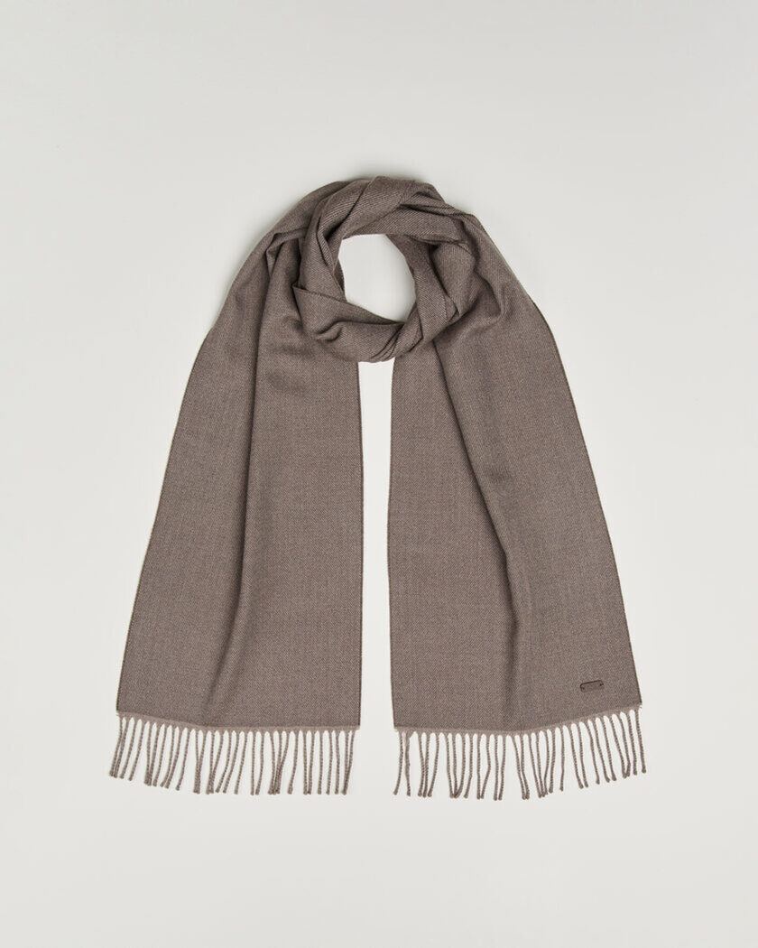 Eton Twill Merino Wool Scarf Brown – Brun