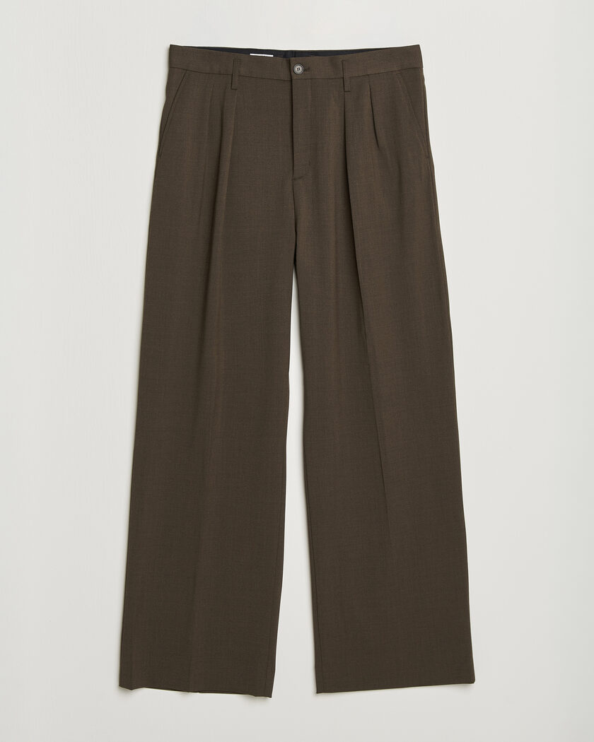 Filippa K Milo Wide Wool Trousers Walnut Brown – Brun