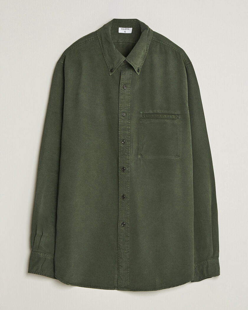 Filippa K Zack Lyocell Shirt Night Green – Grøn