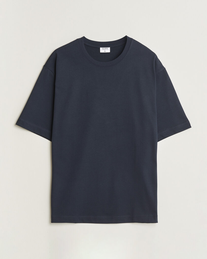 Filippa K Heavy Cotton Crew Neck T-Shirt Night Blue – Blå