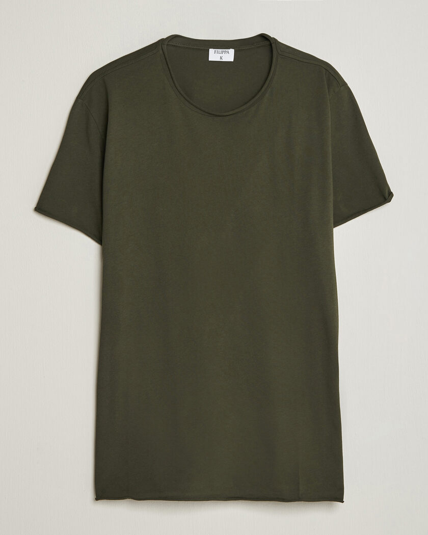 Filippa K Roll Neck Crew Neck T-Shirt Night Green – Grøn