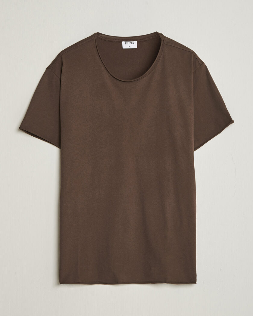 Filippa K Roll Neck Crew Neck T-Shirt Golden Brown – Brun