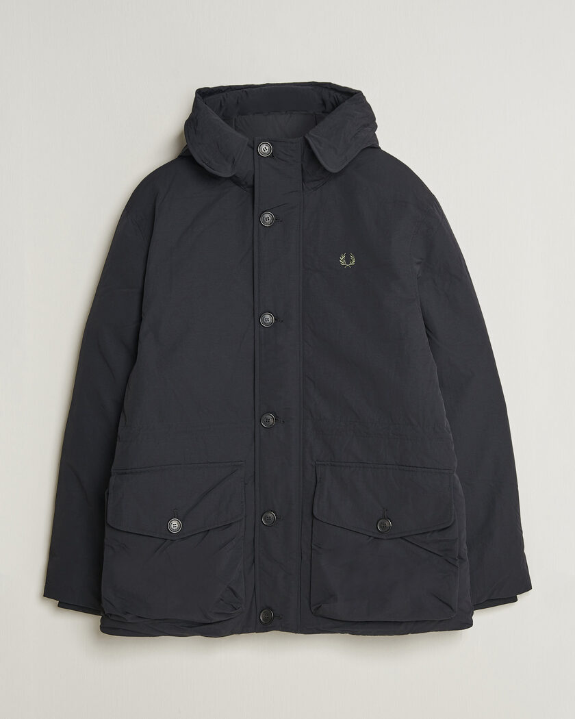 Fred Perry Padded Patch Pocket Parka Black – Sort