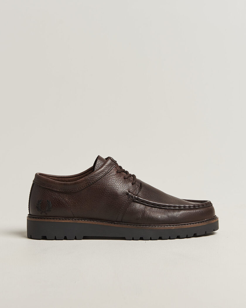 Fred Perry Kenny Grained Leather Derby Rich Brown – Brun