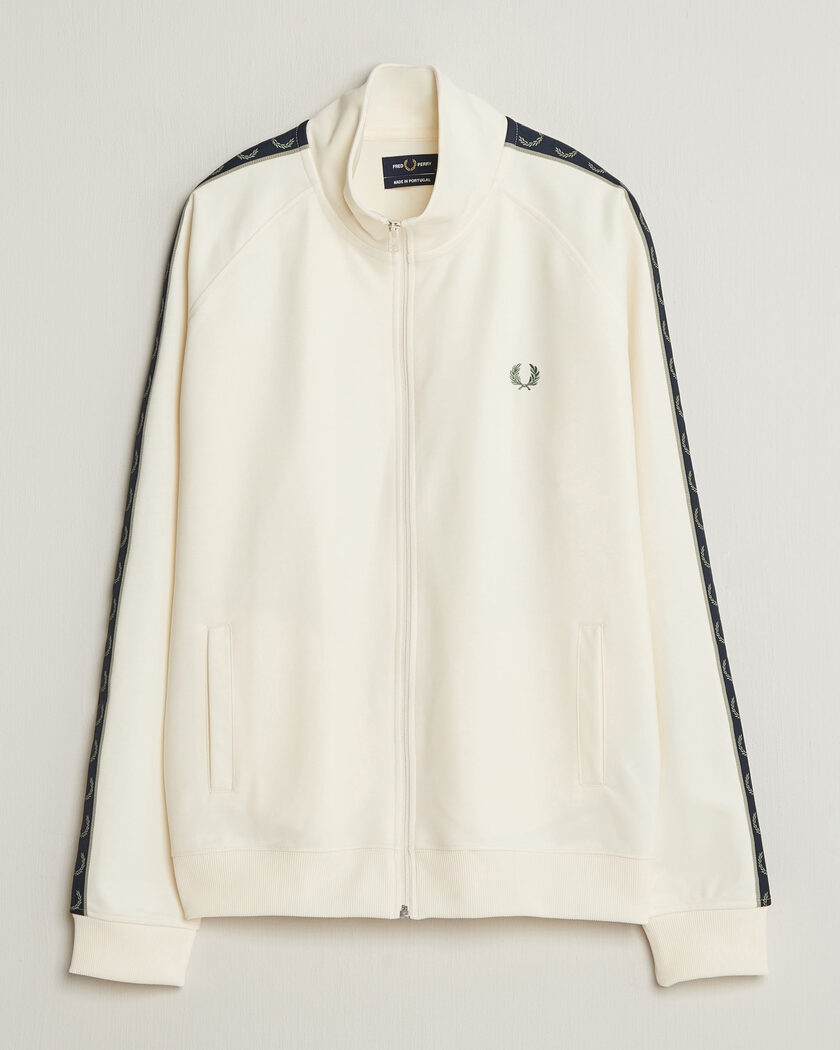 Fred Perry Taped Track Jacket Ecru – Hvid
