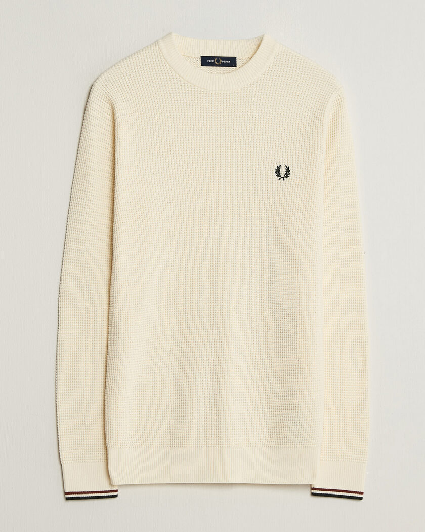 Fred Perry Waffle Stitch Jumper Ecru – Hvid