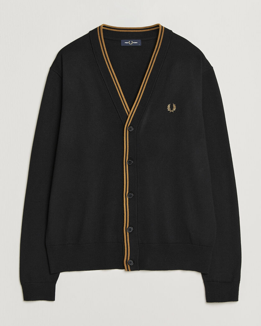 Fred Perry Classic Knitted Cardigan Black – Sort