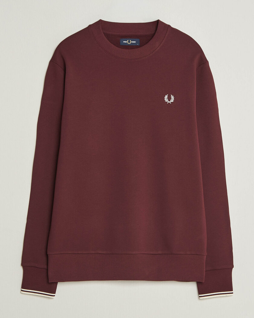  Fred Perry Crew Neck Sweatshirt Oxblood – Rød