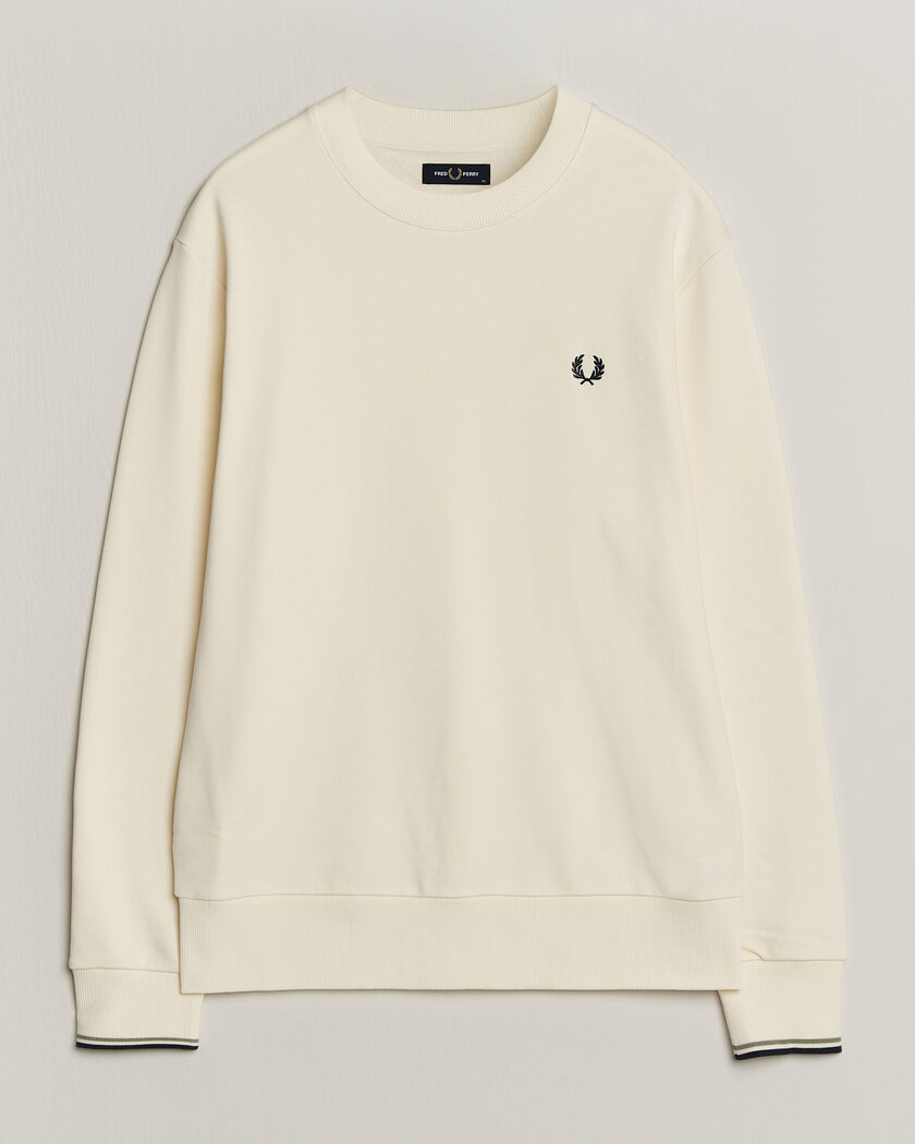 Fred Perry Crew Neck Sweatshirt Ecru – Hvid