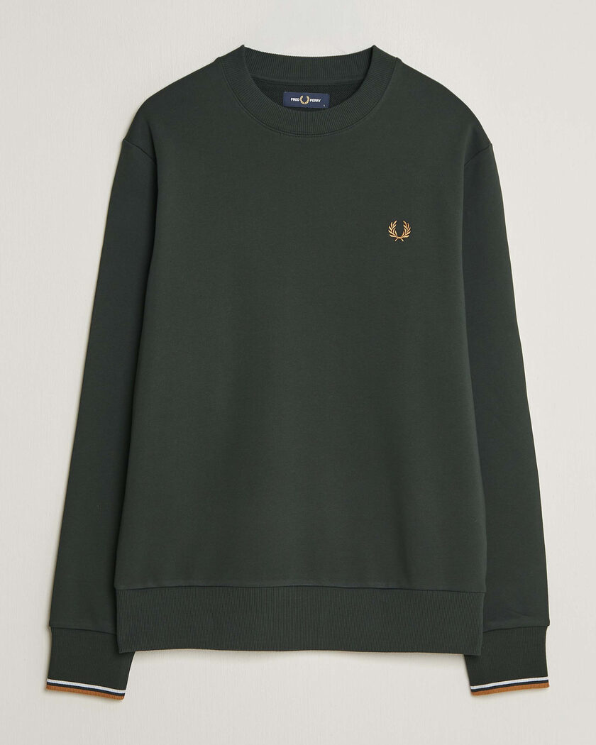Fred Perry Crew Neck Sweatshirt Night Green – Grøn