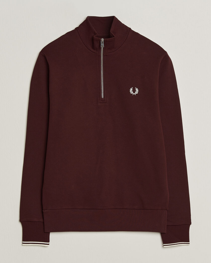 Fred Perry Half Zip Sweatshirt Oxblood – Rød