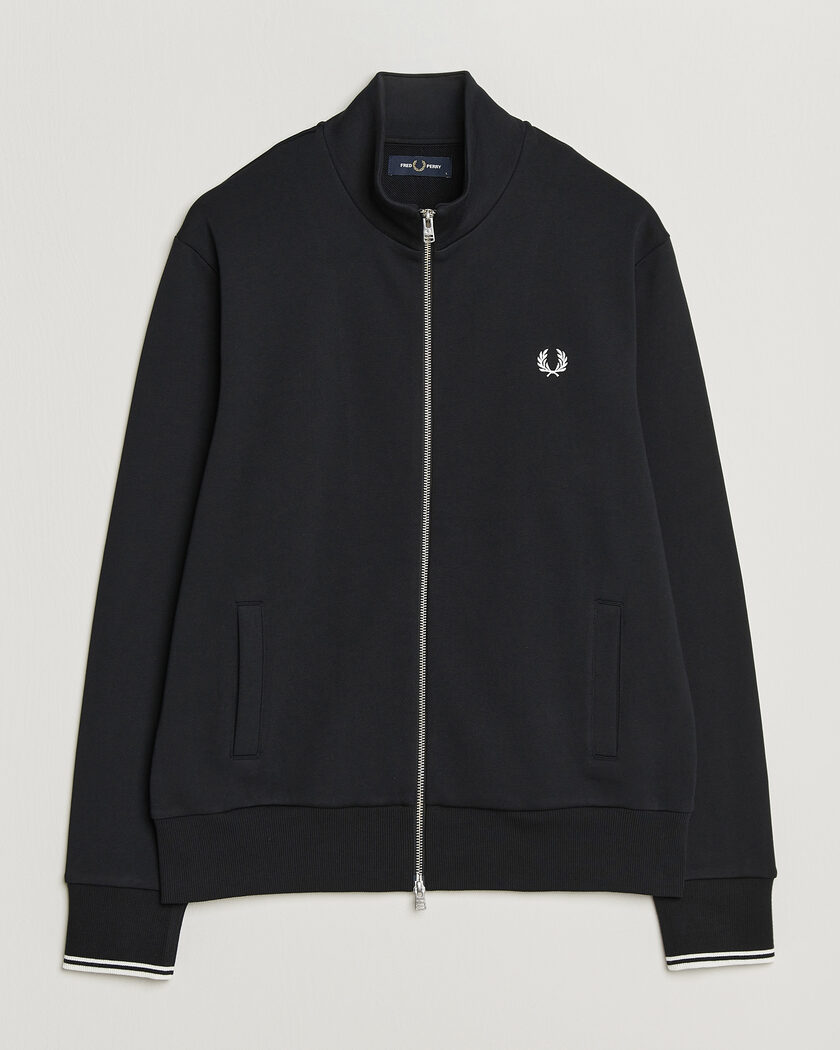 Fred Perry Full Zip Sweatshirt Black – Sort