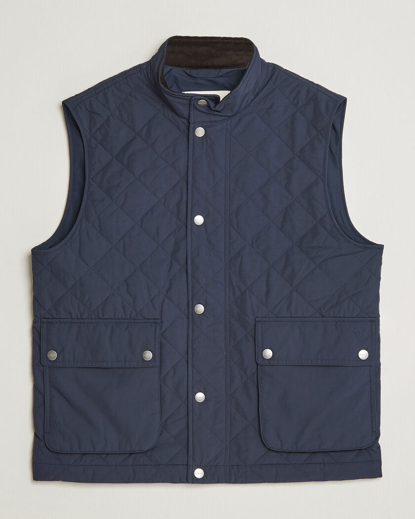 Gant Classic Quilted Vest Evening Blue – Blå
