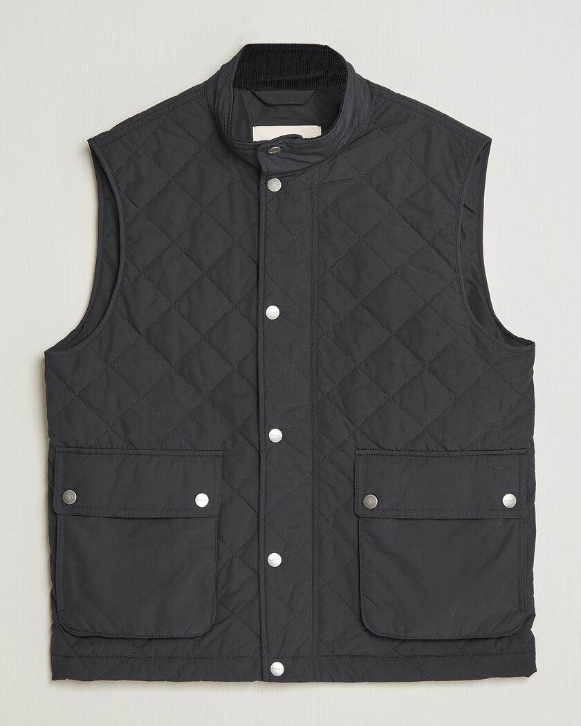 Gant Classic Quilted Vest Black – Sort