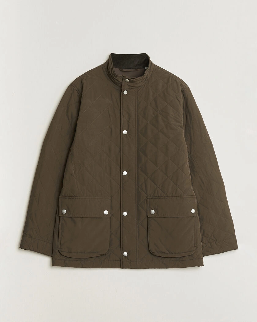 Gant Classic Quilted Mid Jacket Black Brown – Brun