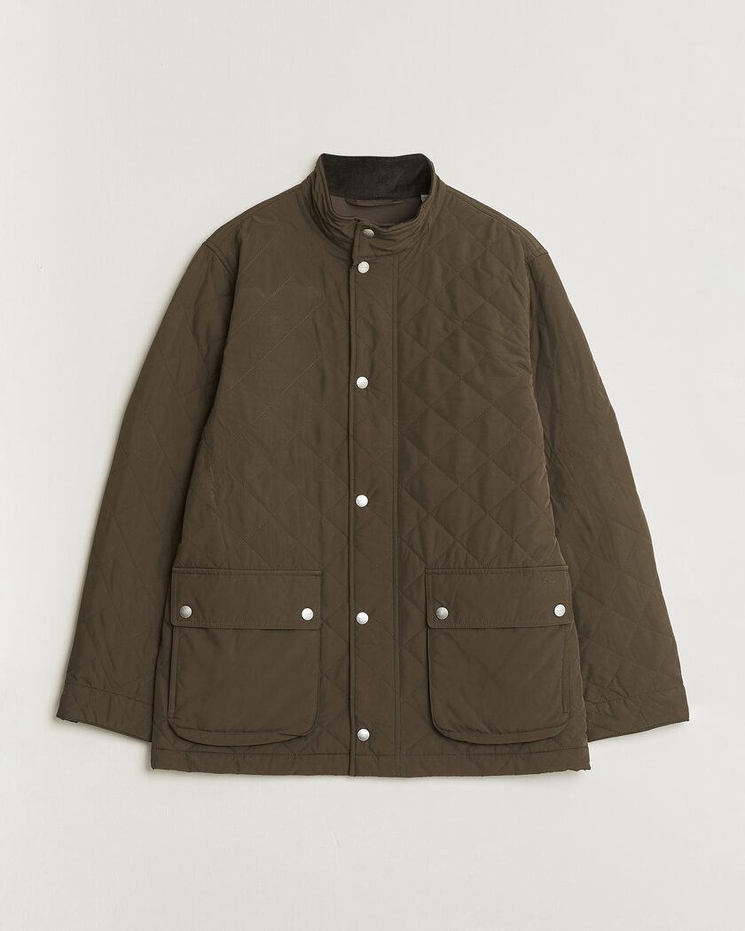 Gant Classic Quilted Mid Jacket Black Brown – Brun