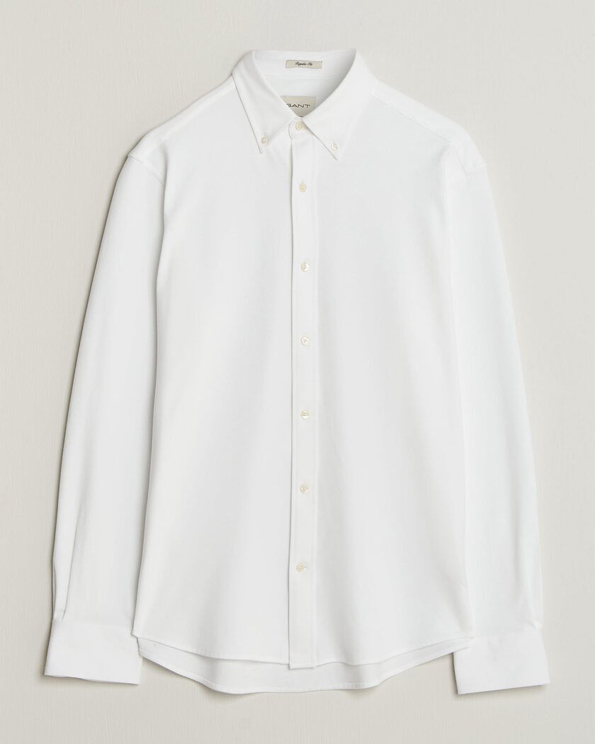 Gant Regular Fit Jersey Pique Shirt White – Hvid