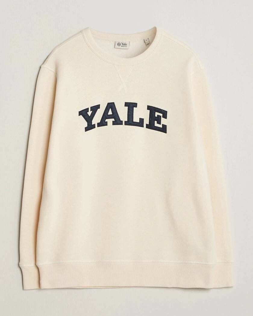 Gant YALE Crew Neck Sweatshirt Cream – Hvid