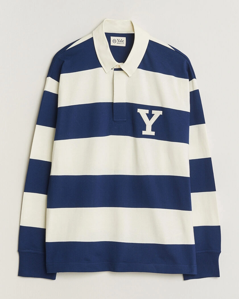  Gant YALE Striped Heavy Rugger Rich Navy – Blå