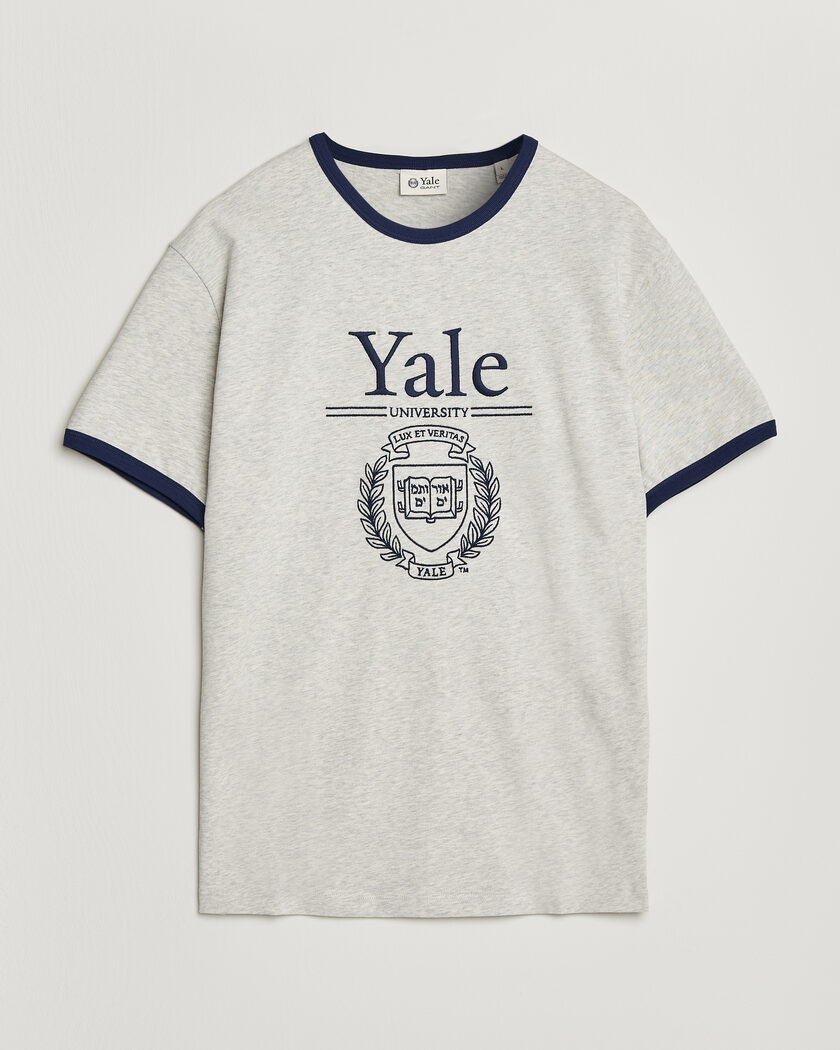  Gant YALE Crew Neck T-Shirt Grey Melange – Grå