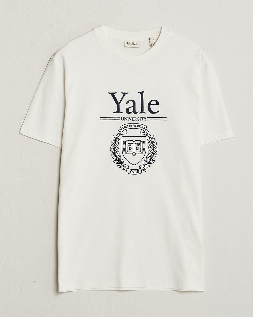 Gant YALE Crew Neck T-Shirt Eggshell – Hvid