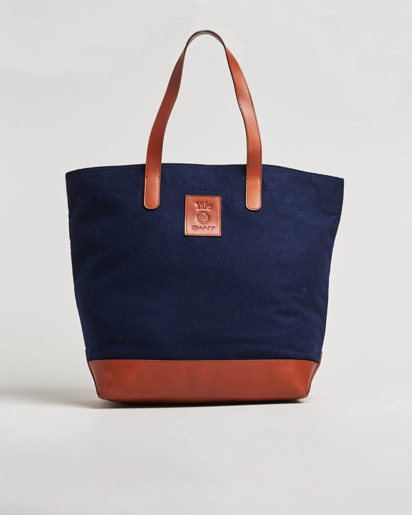 Gant YALE Melton Tote Bag Marine – Blå