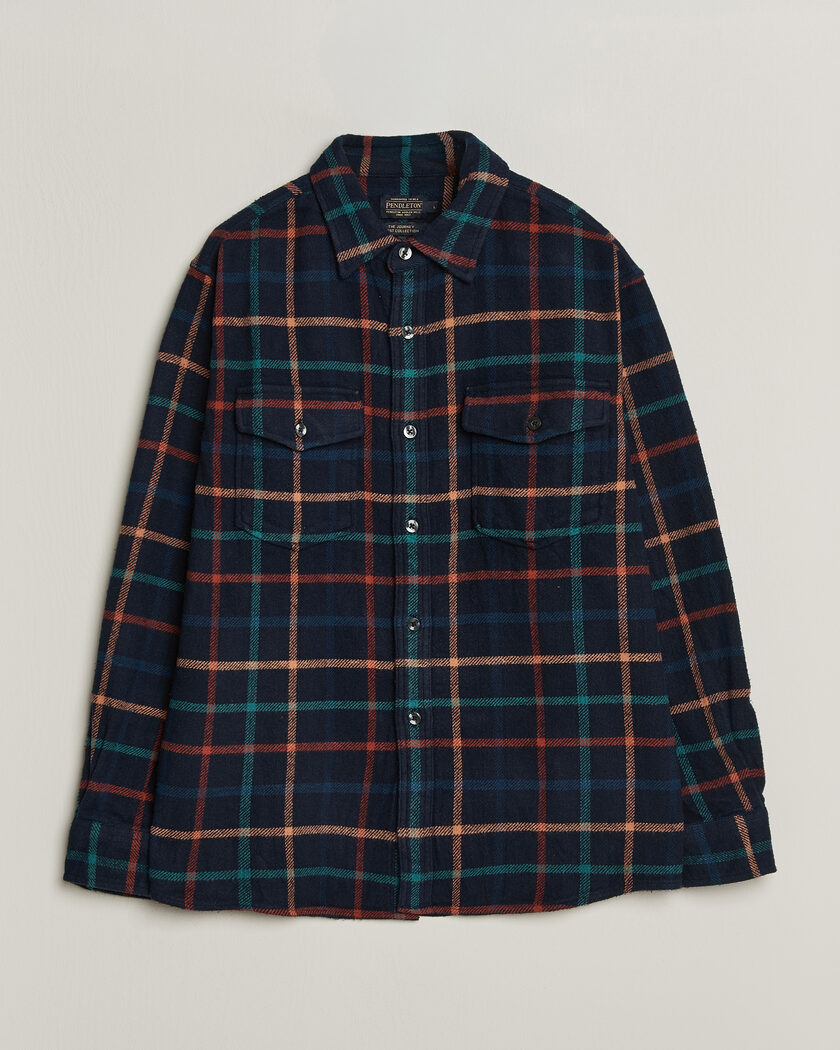 Pendleton Big Pocket Shirt Dark Blue Check – Blå
