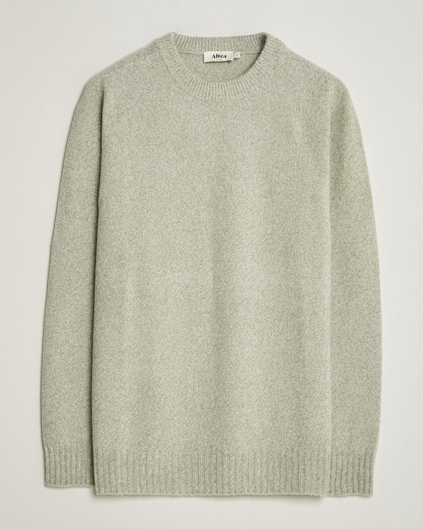 Altea Wool/Cashmere Crew Neck Pullover Mint Green – Grøn