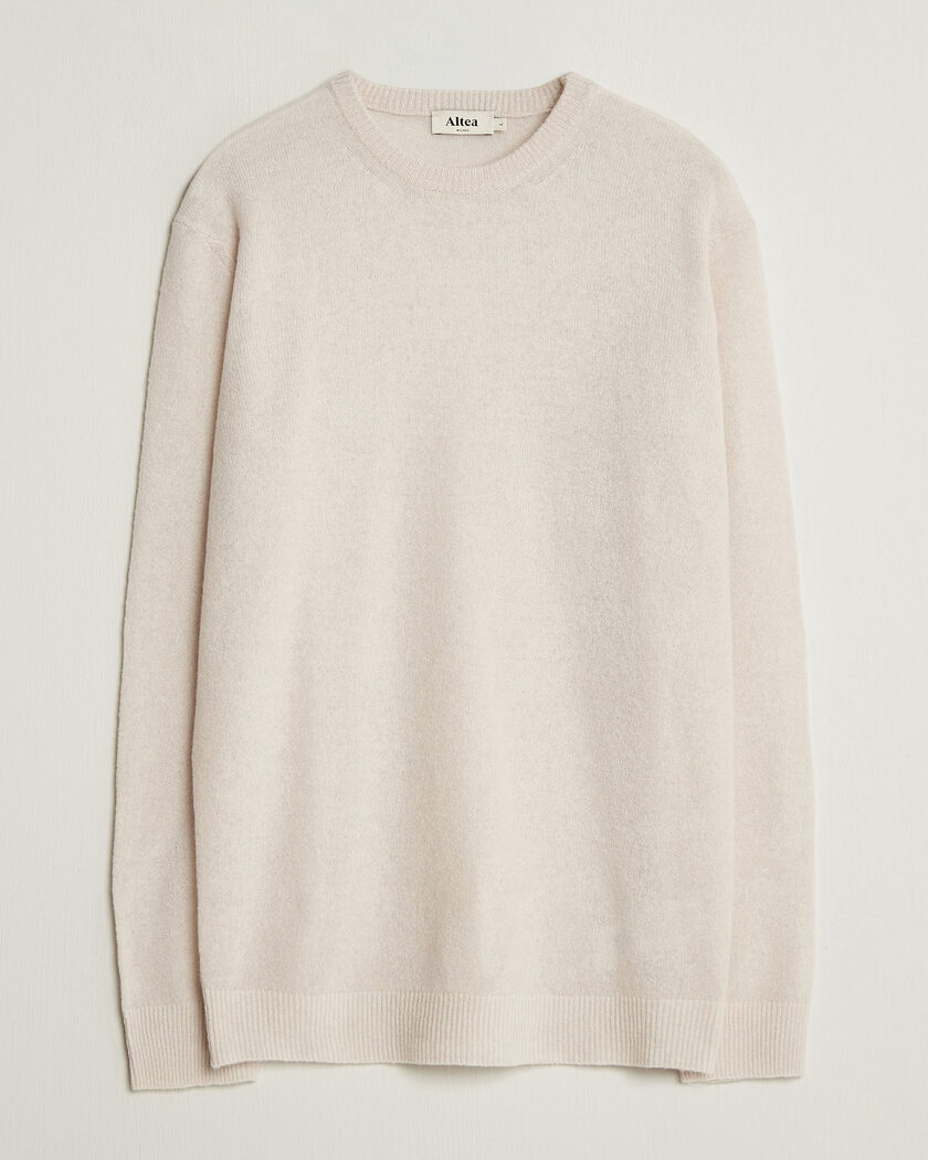 Altea Cloud Cashmere Blend Sweater Latte – Hvid