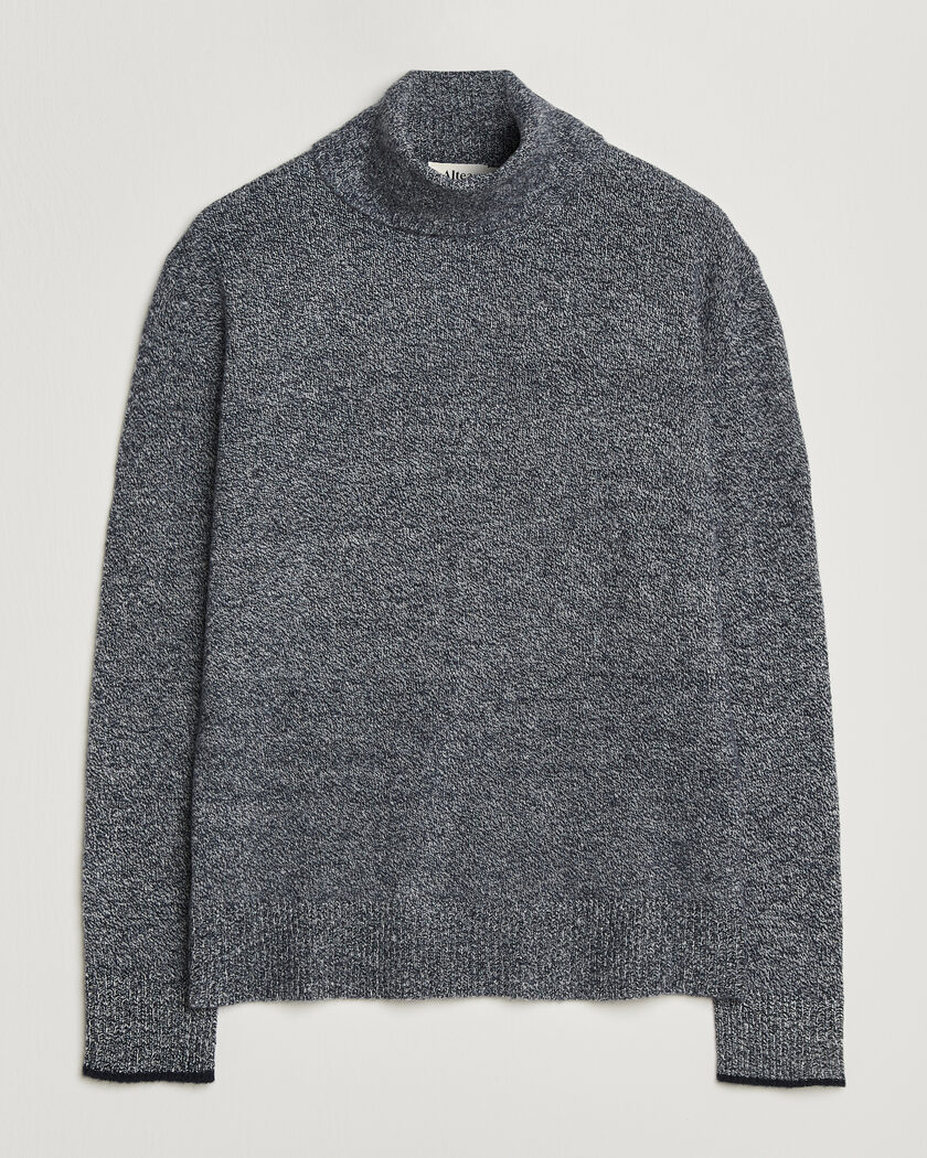 Altea Cloud Cashmere Blend Rollneck Navy Melange – Blå