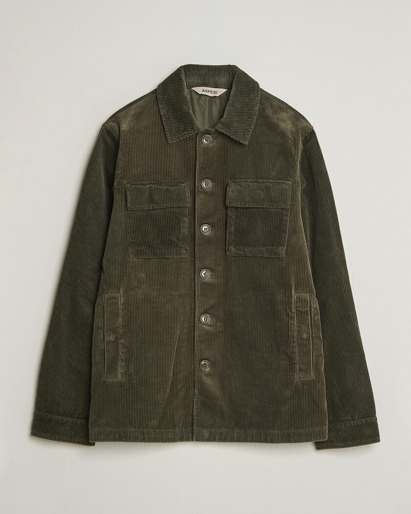 Aspesi Tigre Corduroy Shirt Jacket Military – Grøn
