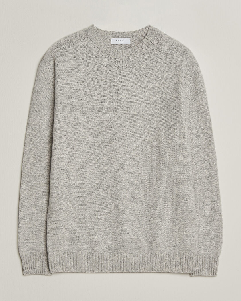 Boglioli Cloud Cashmere Crew Neck Light Grey – Grå