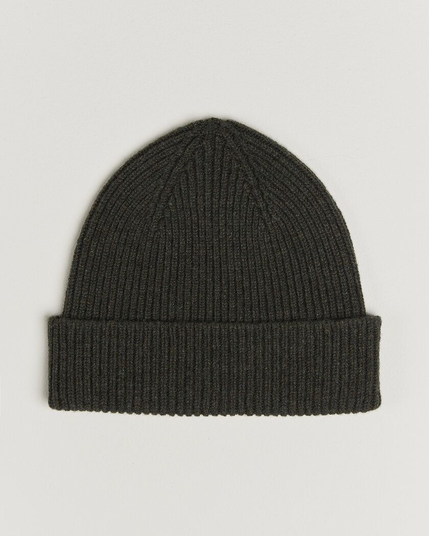 Robert Mackie Clyde Lambswool Beanie Seaweed Green – Grøn