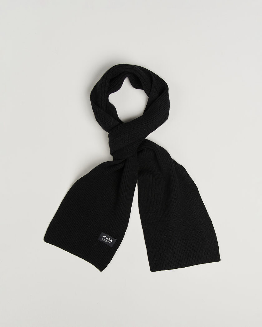 Robert Mackie Clyde Lambswool Scarf Black – Sort