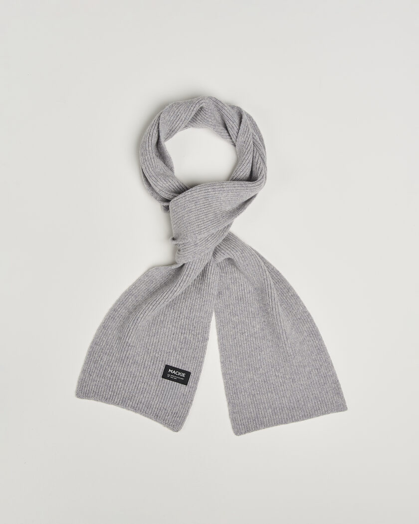 Robert Mackie Clyde Lambswool Scarf Light Grey – Grå