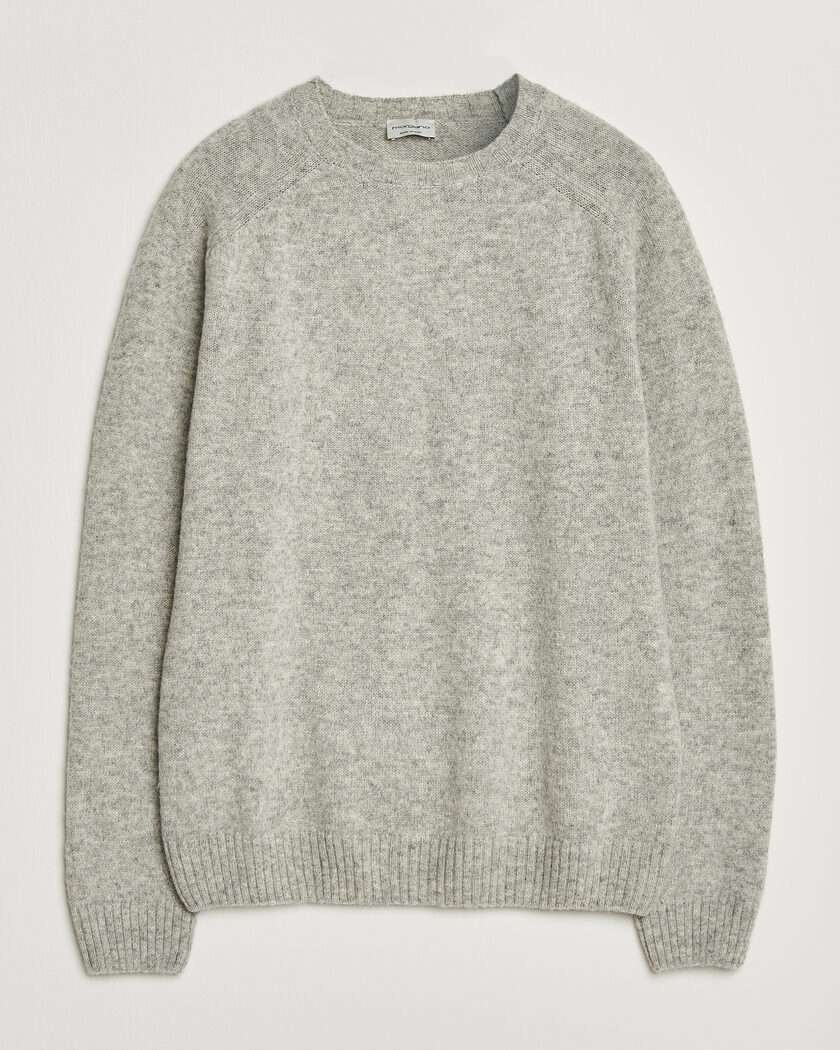 Morgano Brushed Wool Crewneck Grey – Grå