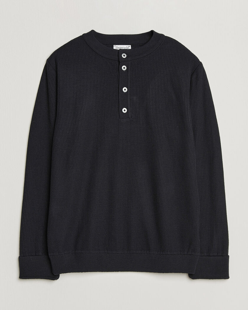 S.N.S. Herning Stamina Rib Henley Navy Blue – Blå