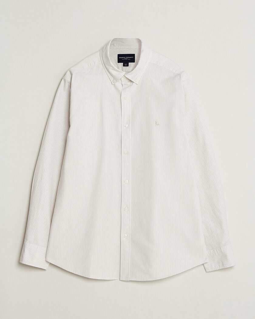 Charles Tyrwhitt Button Down Stretch Oxford Shirt Stone – Hvid